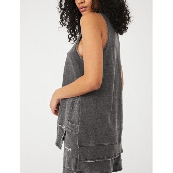 🎉LAST CHANCE🎉 NWT Free People Cozy Girl Tank / Washed Black - Picture 3 of 7